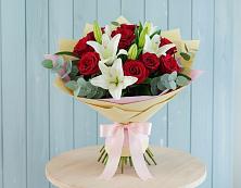 Букет цветов из:  Лилии и Розы #REPLACE_PRED# Темижбекской