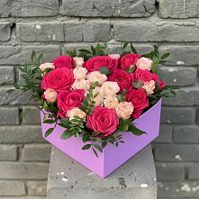 Цветочная композиция из Розы в коробке в Темижбекской