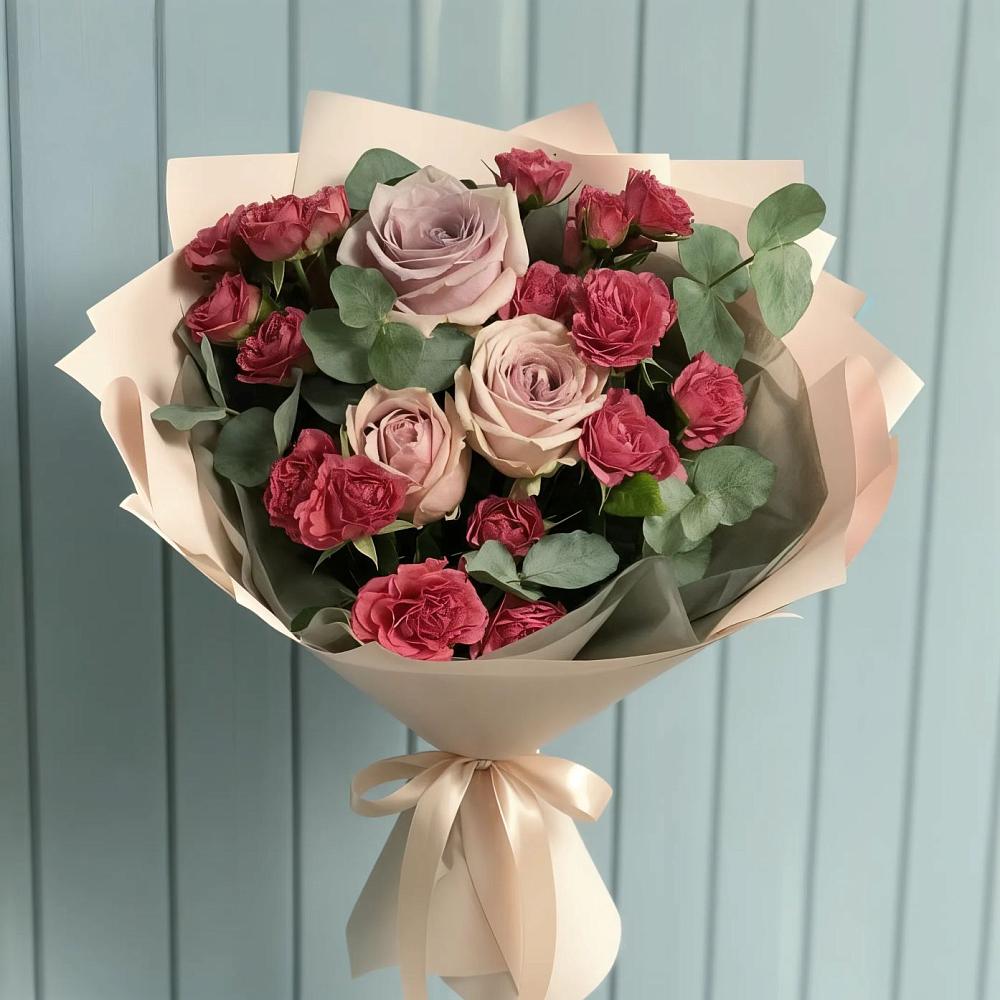 Букет цветов из: Гвоздики и Розы в Темижбекской