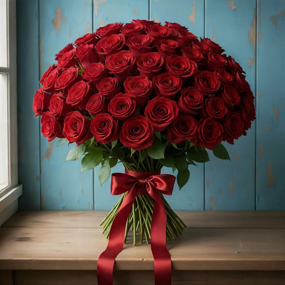 Букет Красные розы Блэк Меджик в Темижбекской