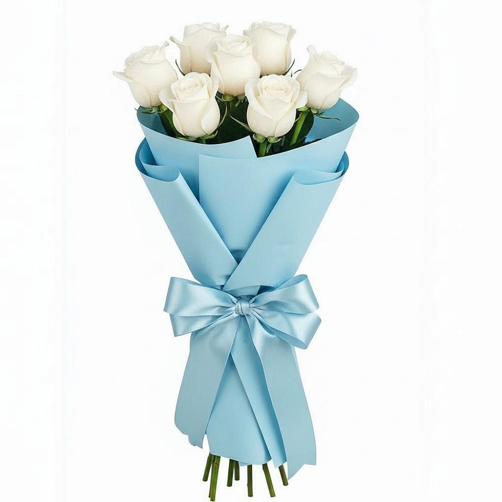 Букет 7 белых роз Проуд в Темижбекской