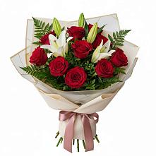 Букет цветов из:  Лилии и Розы #REPLACE_PRED# Темижбекской