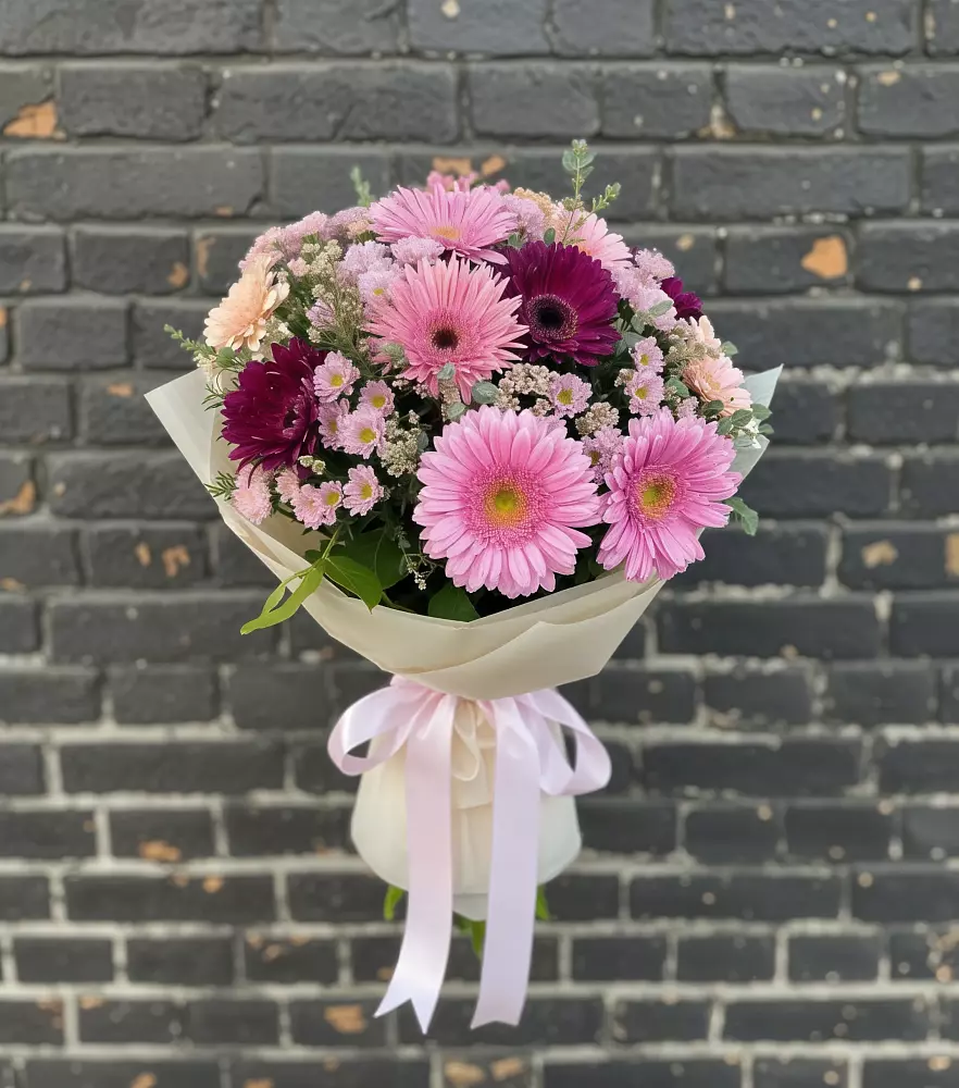 Букет цветов из: Герберы и Хризантемы в Темижбекской