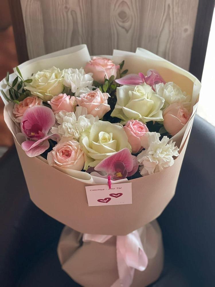 Букет цветов из: Орхидеи, Розы и Гвоздики в Темижбекской