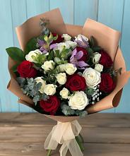 Букет цветов из:  Розы и Альстромерии в Темижбекской