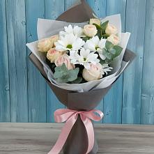 Букет цветов из:  Хризантемы и Розы в Темижбекской