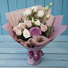 Букет цветов из:  Розы и Лизиантусы в Темижбекской