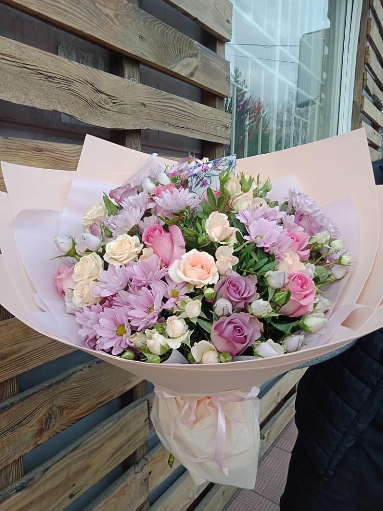 Букет цветов из: Розы и Хризантемы в Темижбекской