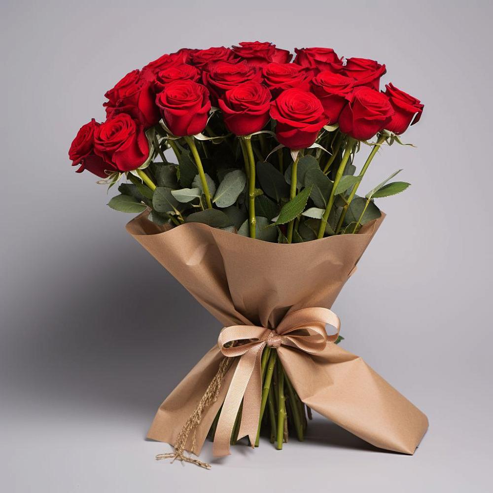 Букет 21 Красная роза Эдлесс Лав в Темижбекской