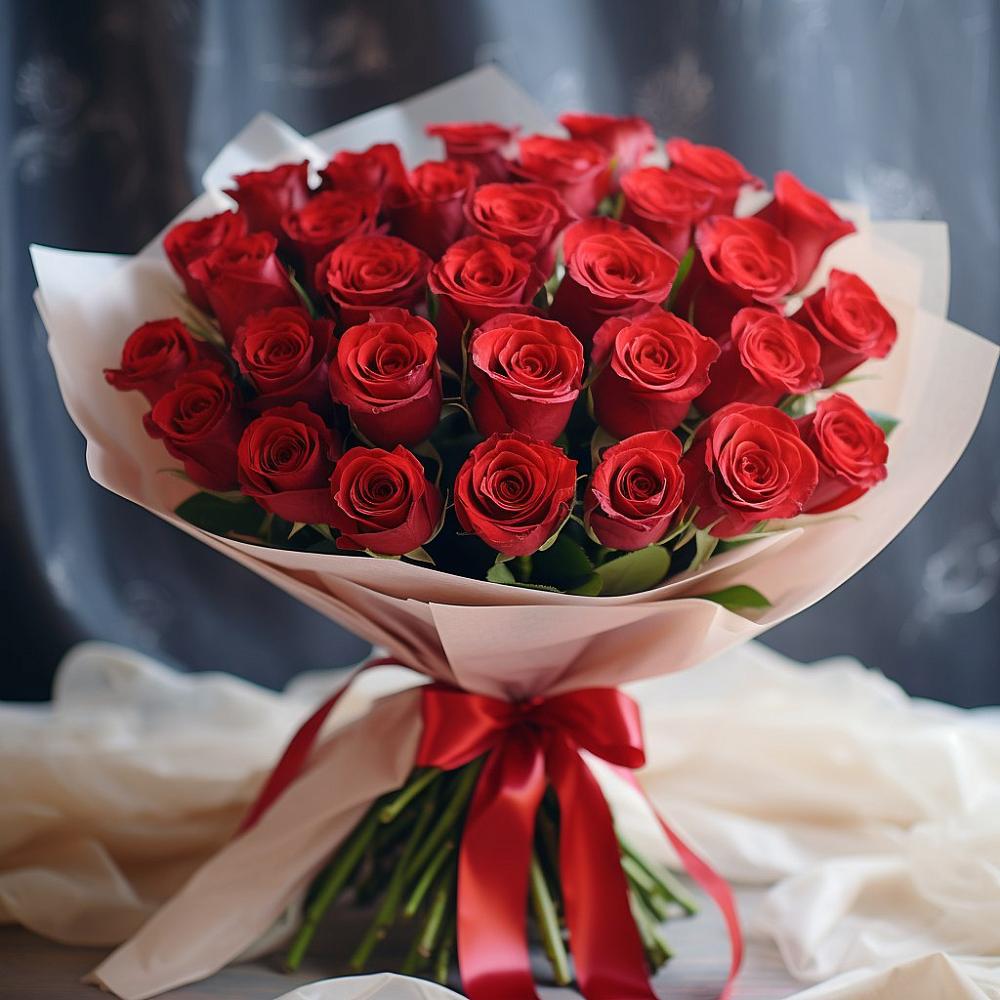 Букет 31 Красная роз Эдлесс Лав в Темижбекской