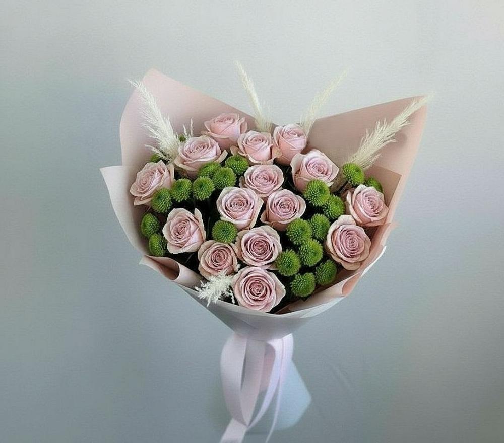 Букет цветов из: Розы и Хризантемы в Темижбекской