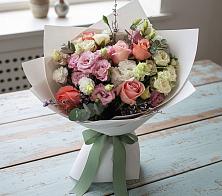 Букет цветов из:  Розы, Лизиантусы и Гвоздики #REPLACE_PRED# Темижбекской