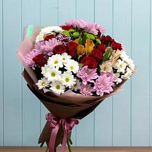 Букет цветов из:  Розы, Хризантемы и Альстромерии в Темижбекской