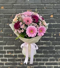 Букет цветов из:  Герберы и Хризантемы в Темижбекской