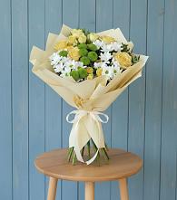 Букет цветов из:  Хризантемы и Розы #REPLACE_PRED# Темижбекской