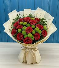 Букет цветов из:  Розы и Хризантемы #REPLACE_PRED# Темижбекской