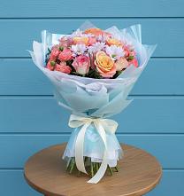 Букет цветов из:  Хризантемы и Розы #REPLACE_PRED# Темижбекской