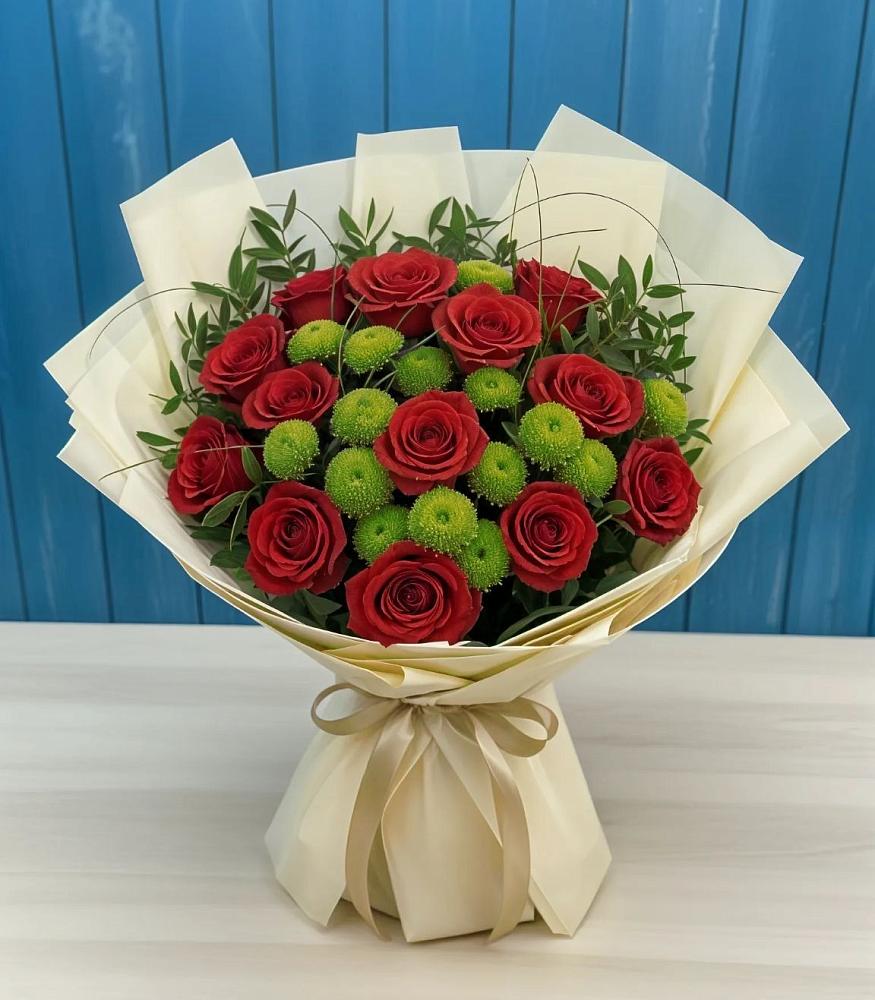 Букет цветов из: Розы и Хризантемы в Темижбекской