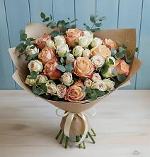 Букет цветов из:  Альстромерии и Розы в Темижбекской